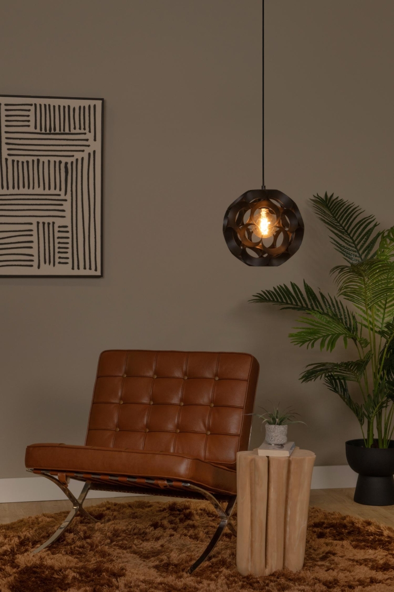 Lucide HANNELORE - Závesné svietidlo - Ø 30 cm - 1xE27 - Čierna